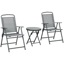 3-Piece Garden Bistro Set: Foldable Chairs & Glass Table