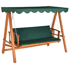 3 Seater 2-in-1 Wooden Garden Swing 