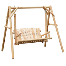 Larch Wood 2-Seater Swing Chair: Garden Relaxation