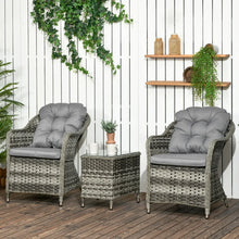 3 PCS Rattan Garden Seating Set | 2 Armchairs & Table 