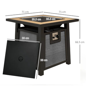 50,000 BTU Gas Fire Pit Table with Cover