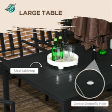 Seven-Piece Metal Garden Dining Set, with Parasol Hole