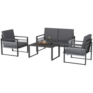 Four-Piece Aluminium Garden Dining Set, with Cushions