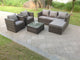 Lounge Dark Mixed Grey Rattan Sofa Set with Tables (6-Seater Outdoor Garden Furniture)