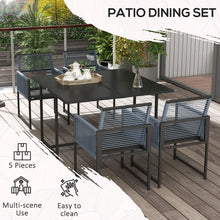 Five-Piece Metal Dining Set, with Folding Back Chairs