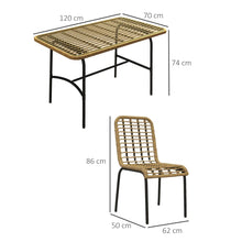 5-Piece Rattan Outdoor Dining Set w/ Glass Tabletop