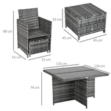 8-Seater Rattan Dining Set with Cushion Seats