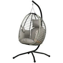 Single Rattan Hanging Egg Chair, with Seat Cushion