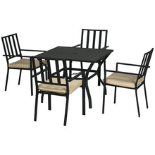 5-Piece Garden Dining Set with Cushions - Outdoor Patio Furniture