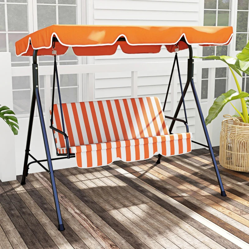 3-Seater Garden Swing Chair - Adjustable Canopy