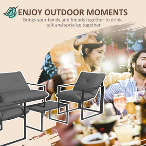 Four-Piece Relaxed Back Garden Dining Set - Black/Grey