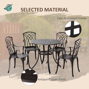 Outsunny 5 Pieces Outdoor Dining Table Set