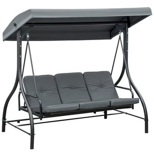 3-Seater Canopy Swing Chair with Bed