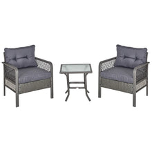 3-Pc Patio Rattan Bistro Set