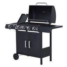 4+1 Gas Burner BBQ Grill Trolley with Smoker