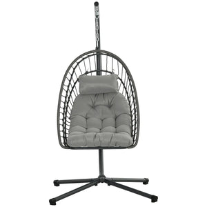 Outdoor Rattan Swing Chair with Cushion