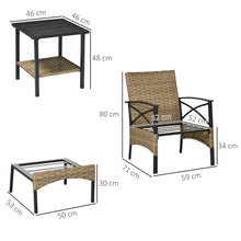 Grey 5-Piece Rattan Garden Furniture Set