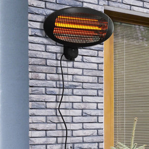 2kw Wall Mounted Infrared Electric Patio Heater Garden Outdoor Heating Warmer Waterproof 3 Power Settings Tilt Angle