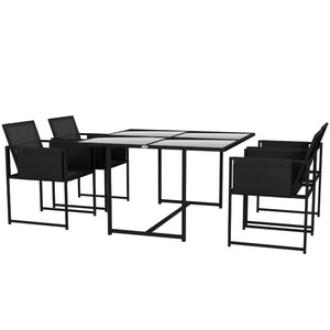 5 Piece Garden Dining Set with Breathable Mesh Seat