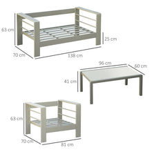 4 Pieces Outdoor Garden Furniture Set - Aluminium Frame Backyard Furniture