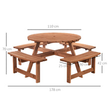 8-Seater Wooden Picnic Set - Bench Set