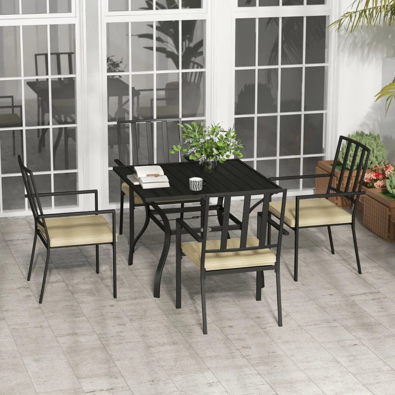Outsunny 5 Pieces Garden Dining Set with Cushions