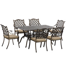 7-Piece Aluminium Outdoor Furniture Set with Cushioned Chairs and Rectangle Dining Table