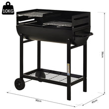 Steel 2-Grill Charcoal BBQ with Wheels