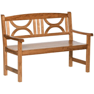 2-Seater Wooden Garden Bench - Outdoor Patio Loveseat