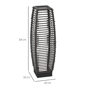 Tall Rattan Solar Floor Lamp: Outdoor Garden Lantern