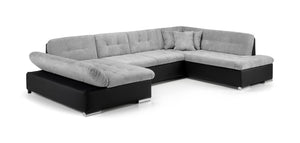Bergen Sofa Black/Grey U Shape Corner
