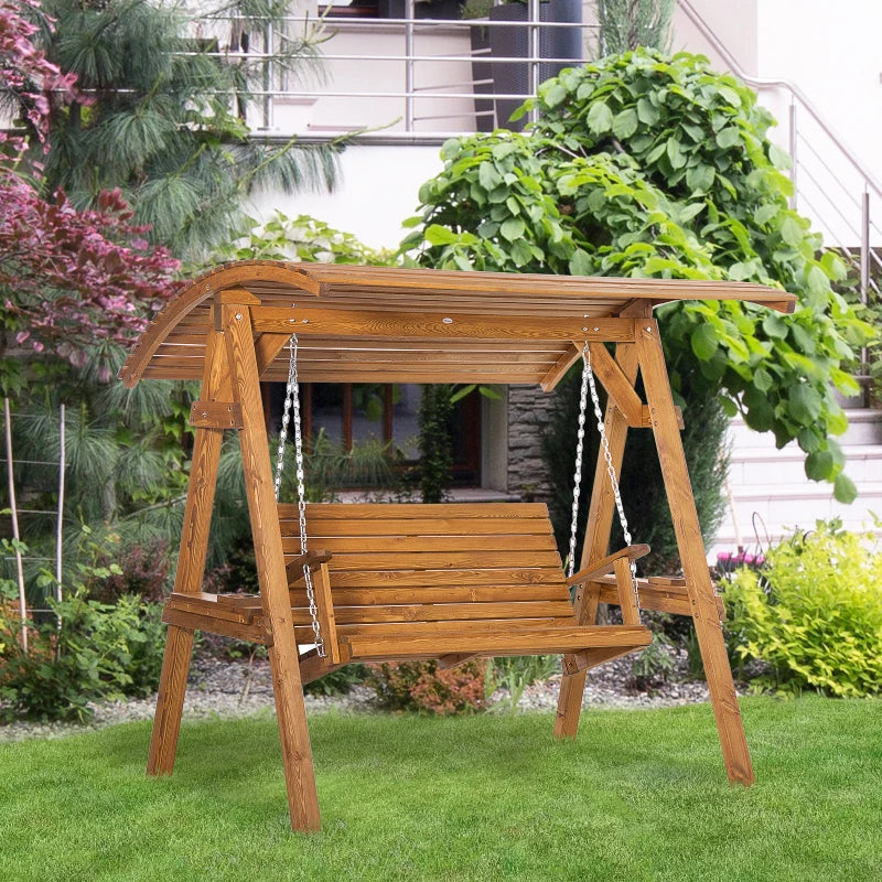 2 Seater Swing Chair - Garden Swing Bench with Adjustable Canopy