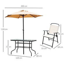 8-Piece Foldable Garden Dining Set with Parasol