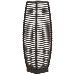 Tall Rattan Solar Floor Lamp: Outdoor Garden Lantern