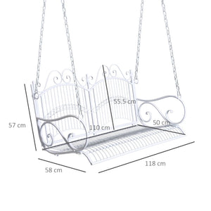 Garden Metal Bench- 2 Seater Swing Chair 