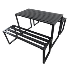 3-Piece Metal Picnic Table and Benches Set | Patio Garden Furniture