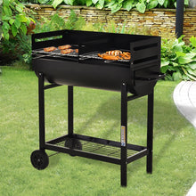 Steel 2-Grill Charcoal BBQ with Wheels