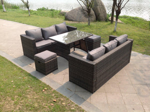 Leeds 8-Seater Rattan Lounge Sofa Set