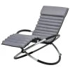 Metal Orbital Rocking Chair with Folding Design & Padded Mat