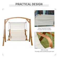 Wooden Porch Swing Chair with Canopy