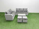 7-Seater PE Rattan Wicker Garden Furniture Set – Patio & Conservatory Sofa Set with Rectangular Coffee Table, 3-Seater Sofa, Love Sofa, 2 Stools, and Side Table