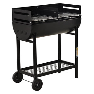 Steel 2-Grill Charcoal BBQ with Wheels