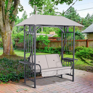 Outdoor Garden 2 Seater Canopy Swing Chair 