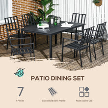 Outsunny Seven-Piece Minimal Metal Garden Dining Set