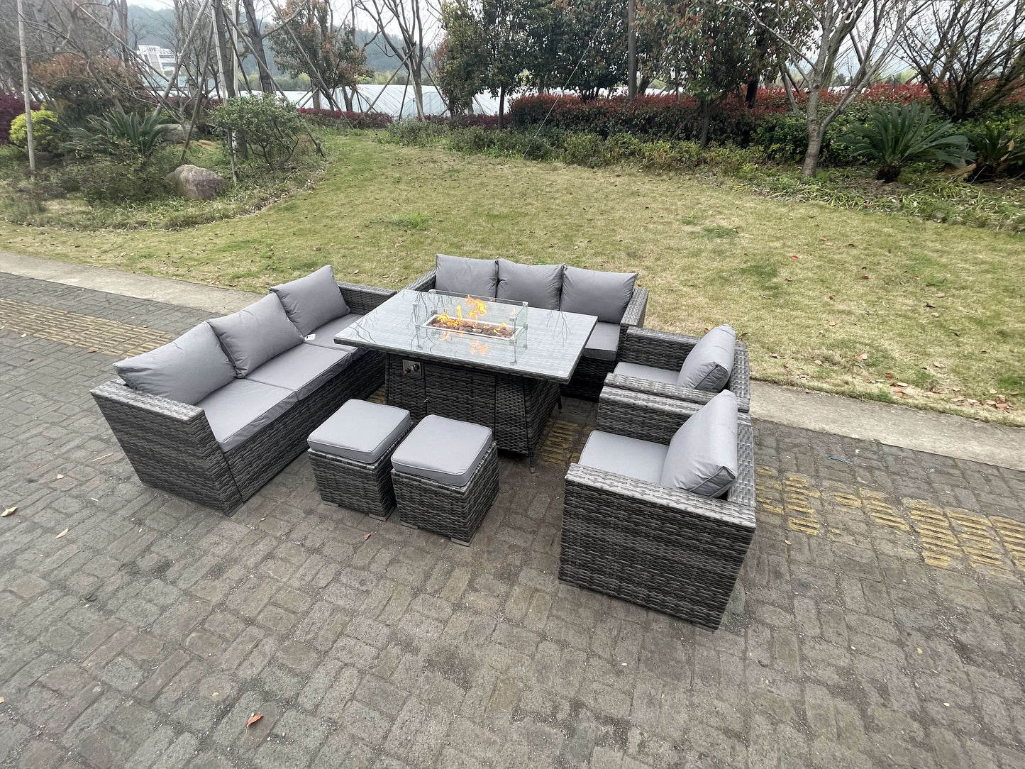 10-Seater Outdoor PE Rattan Garden Furniture Set