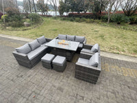 10-Seater Outdoor PE Rattan Garden Furniture Set