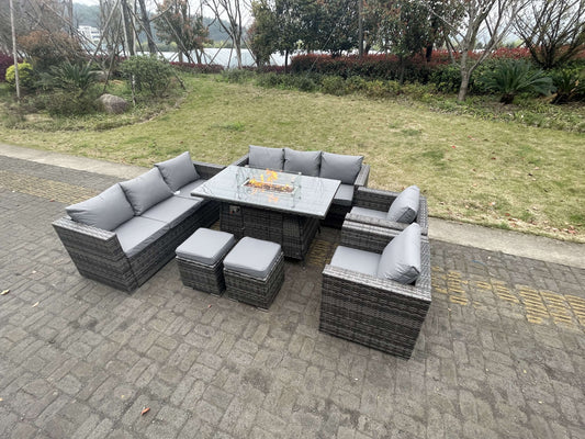 10-Seater Outdoor PE Rattan Garden Furniture Set