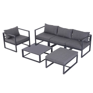 6-Piece Aluminium Outdoor - Indoor Sectional Sofa Set 