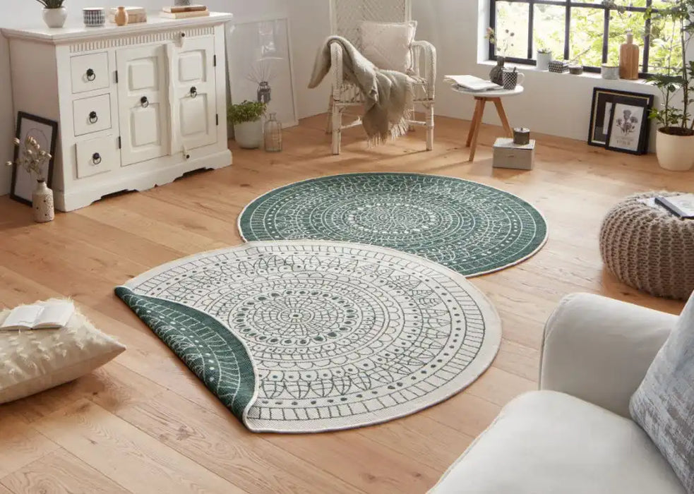 Twin Reversible Circles Indoor Outdoor Rug