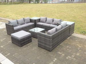 Hampton 10 Seater U Shape Rattan Set